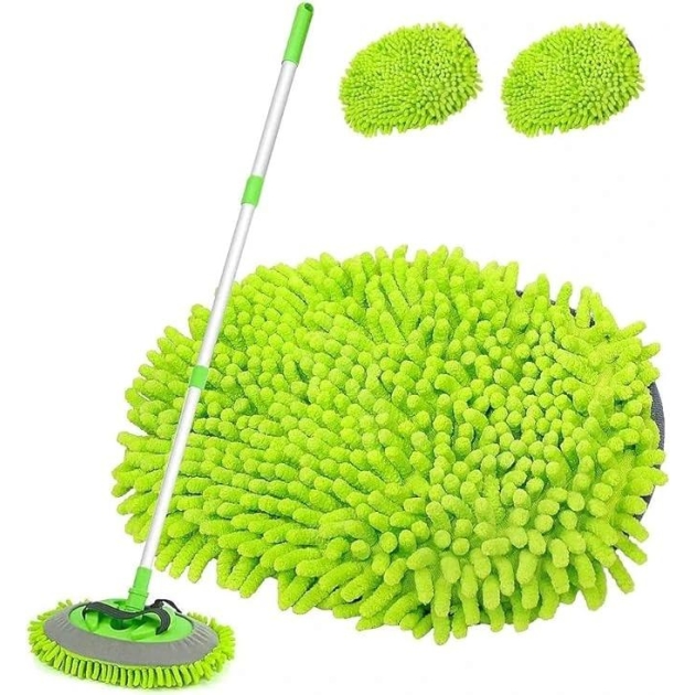 Микрофибърен моп за миене на кола със телескопична дръжка